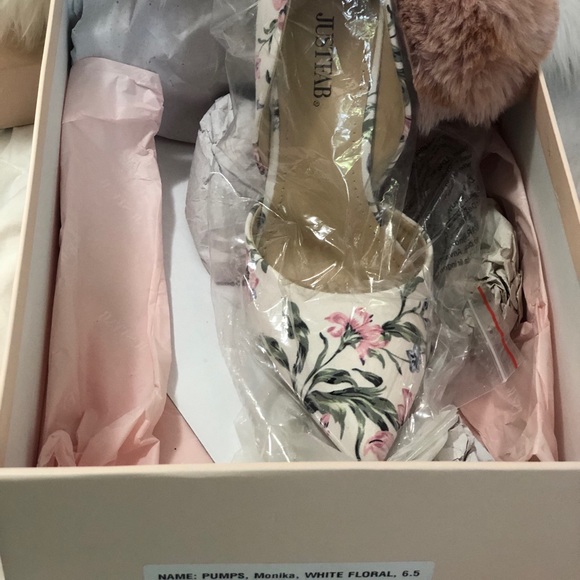 JustFab Monika White Floral heels US6.5UK-4.5EU-37 - Picture 6 of 8